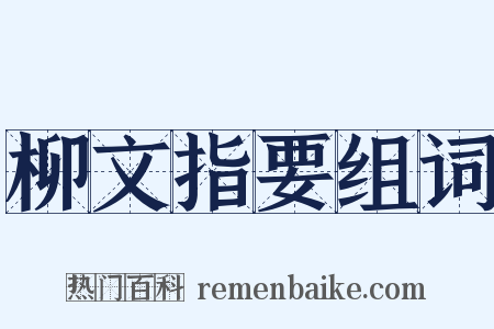 柳文指要组词是什么意思的图片